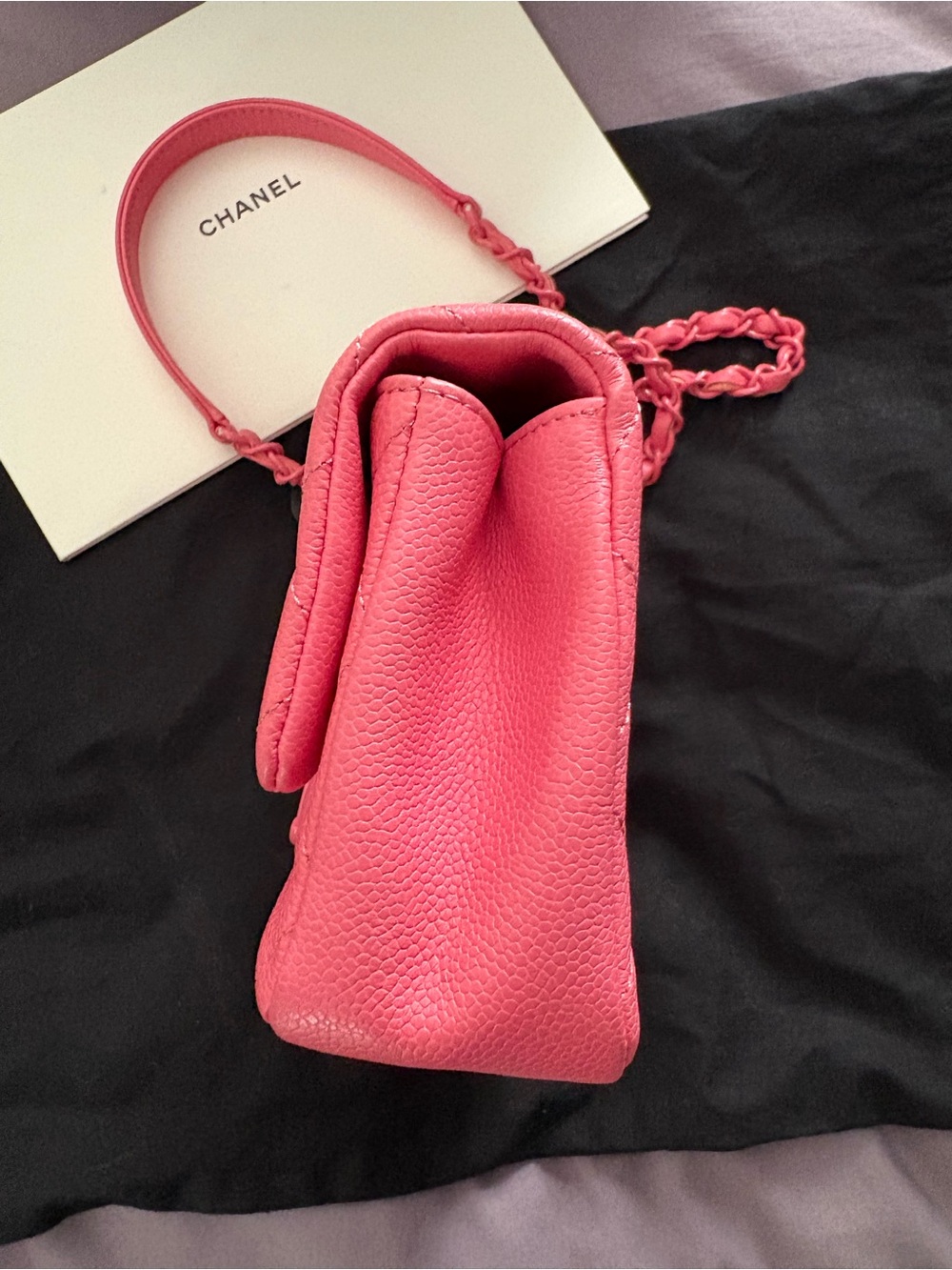 CHANEL Caviar Quilted Mini Incognito Square Flap Pink GUC - Picture 5 of 13